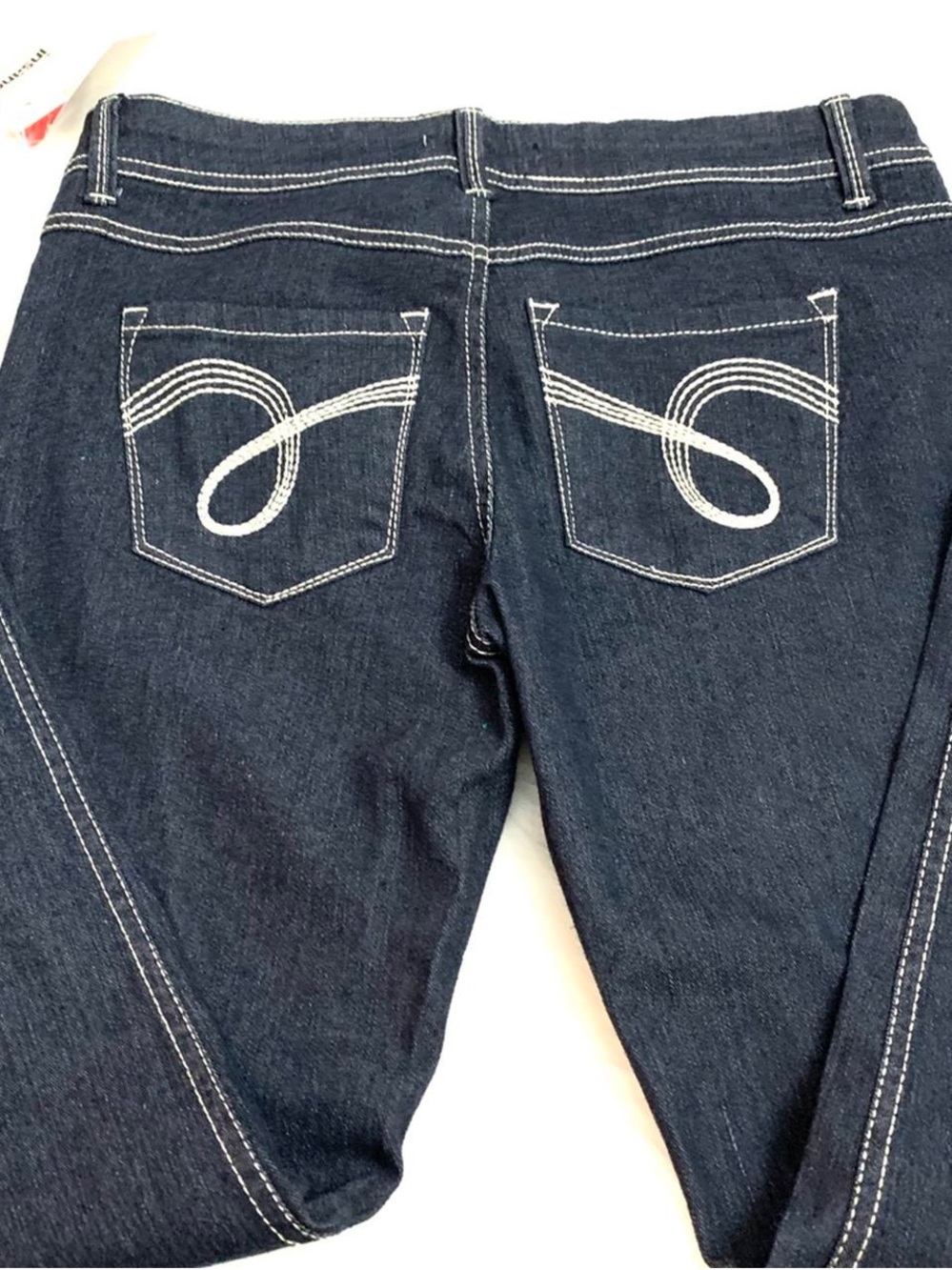 Calvin Klein Dark Blue Boot Cut Jeans with White Stitching